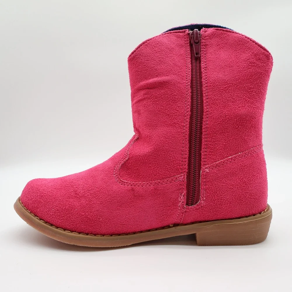 L'Amour Western Boots Girls Size 2 Fuchsia Textile Studded V8400 Cowgirl Pink